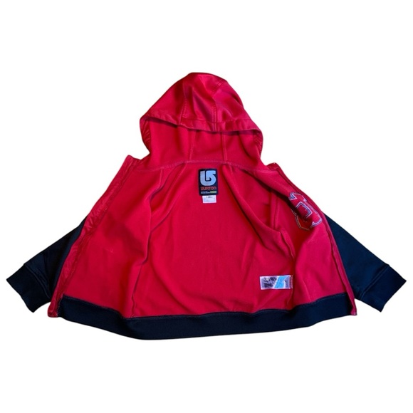 Kids Burton Weatherproof Full Zip Fleece Hoodie Red and Black Size XS (5/6) - Picture 4 of 7
